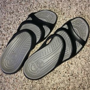 SALE 3 for $5 Crocs Black & Gray Strappy Sandals
